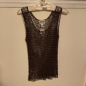 Very unique Chico’s design Beaded crochet tunic. New with tag.